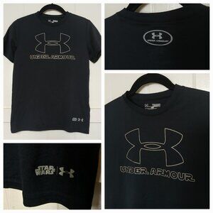 Star Wars × Under Armour Spell Out HeatGear Loose Athletic Shirt Youth M Black